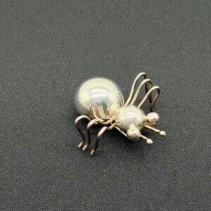 Vtg Taxco Mexican Sterling Silver 925 Spider Beetle Lady Bun Pin Insect Brooch